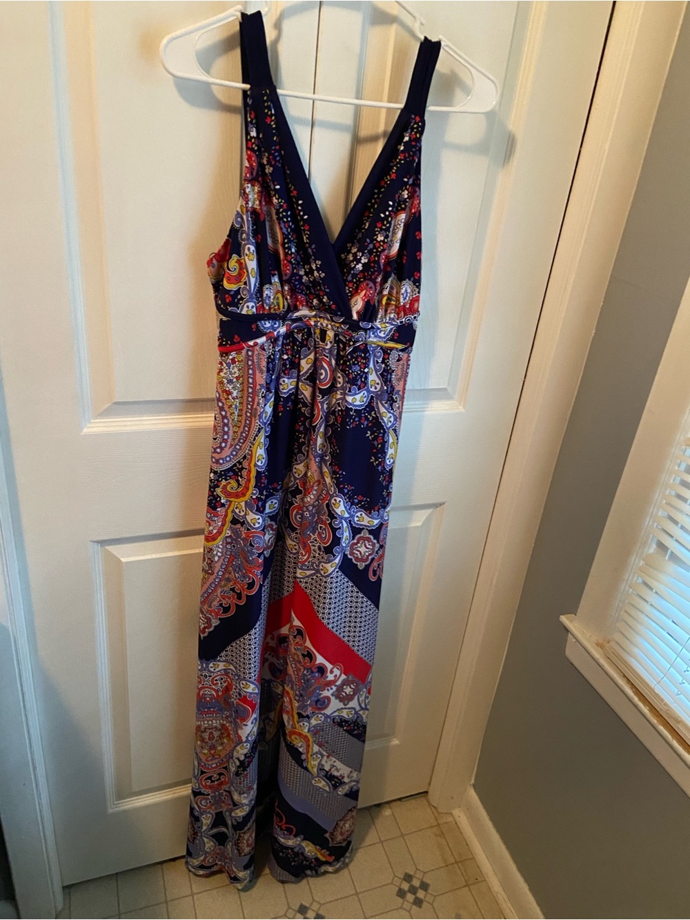 Metaphor Navy Floral Paisley V-Neck Jumpsuit